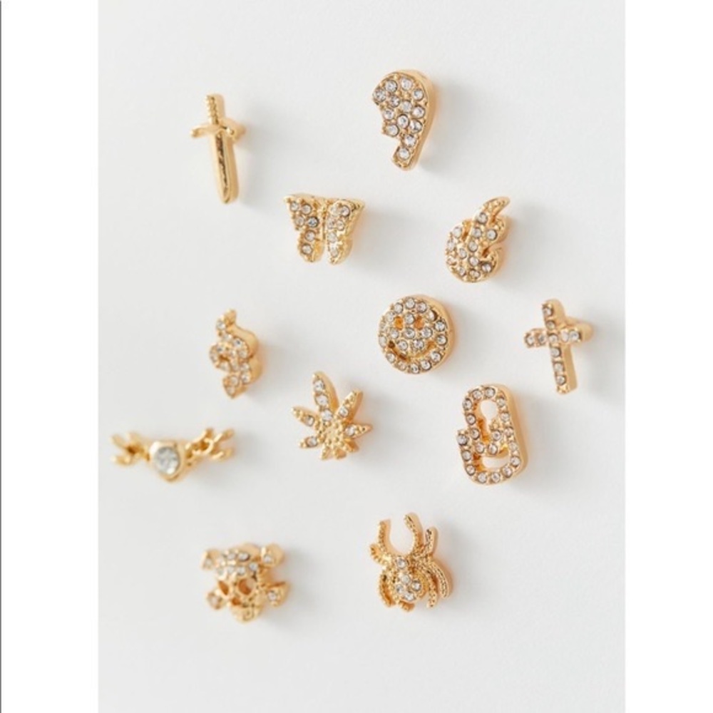 Urban Outfitters Mismatch Rhinestone Post Earring Set